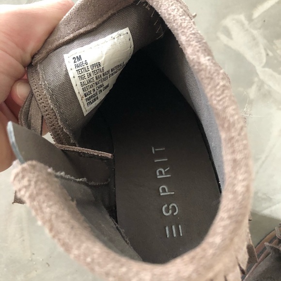 Esprit suede ankle fringe boots - Picture 3 of 3